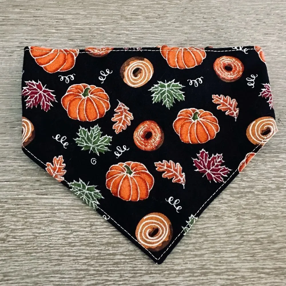 Fall Dog Farmhouse Pumpkin Bandana Neck Collar M